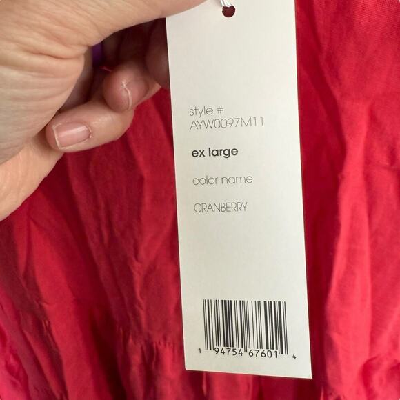 Adyson Parker Linen Blend Tiered Ruffle Sleeve Shift Babydoll Dress XL Boho - Picture 4 of 9